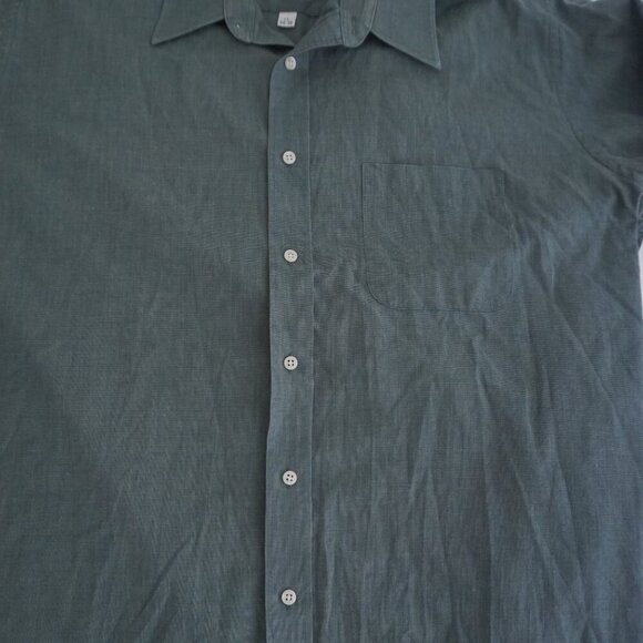 Vintage Pierre Cardin Olive Green Cotton Blend Button Up Dress Shirt 17 34/35 - Picture 6 of 10